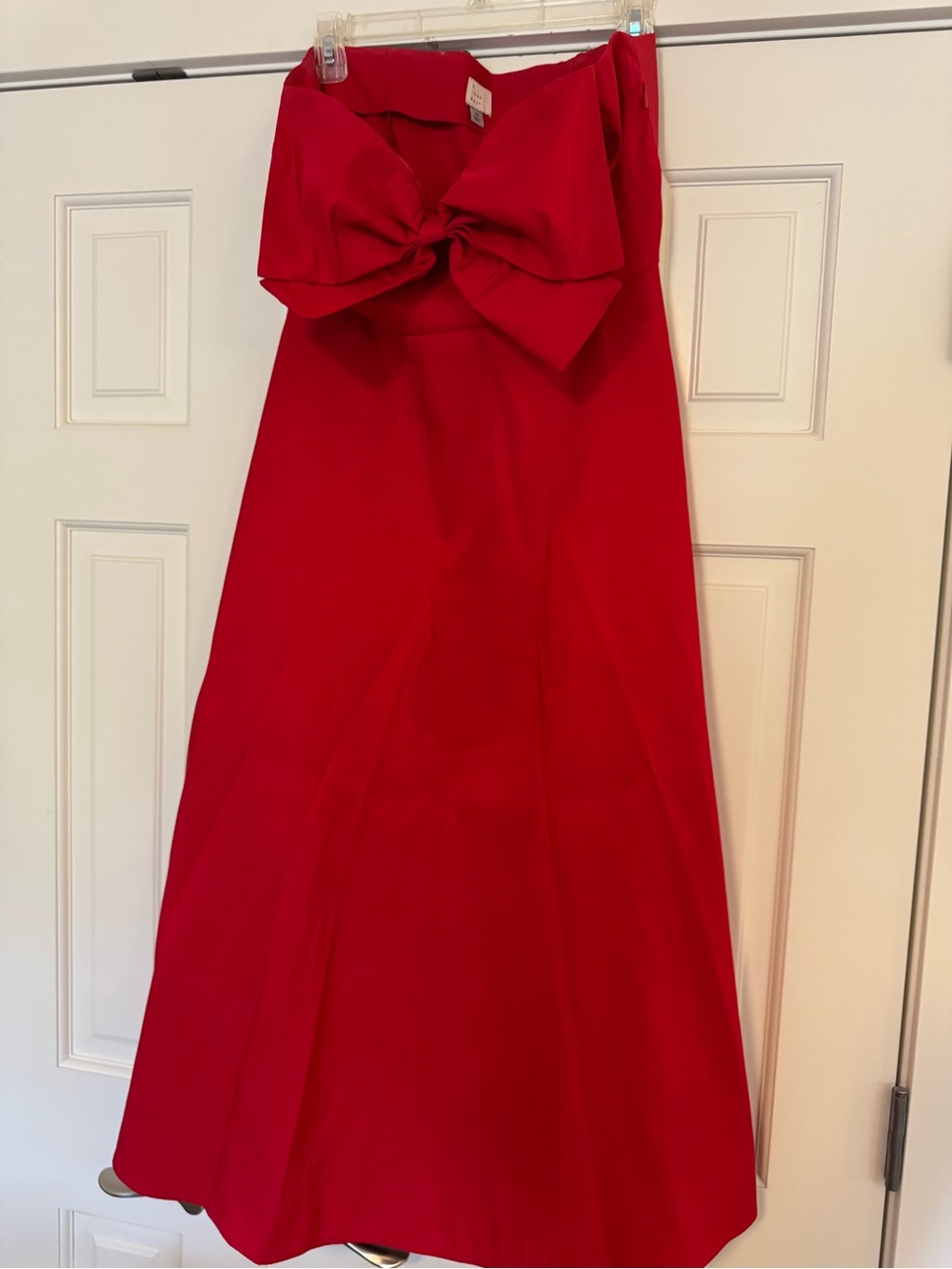 Strapless Red Bow fit and flare midi dress 10